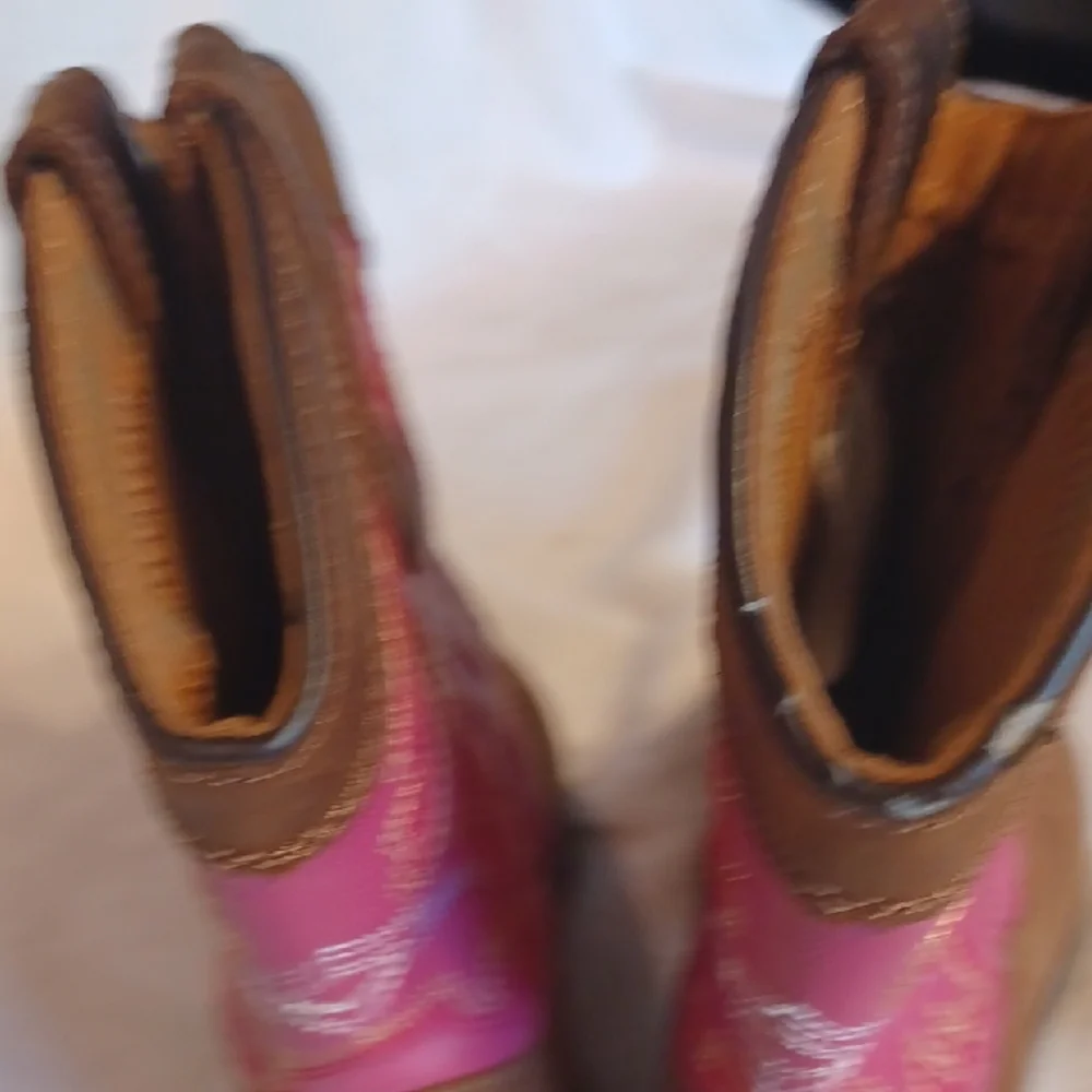 Children's Cowboy Boots - Brown and Pink Size 11 Lincoln Outfitters